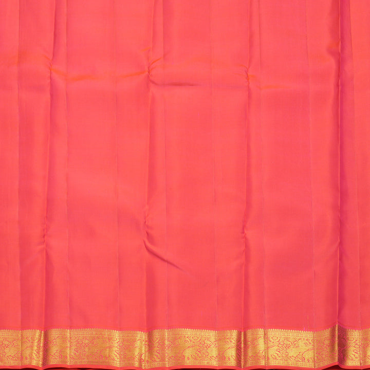 Hayagrivas Handloom Wine Purple Kanjivaram Silk Saree with Orangish-Pink Border KBF427F1-10