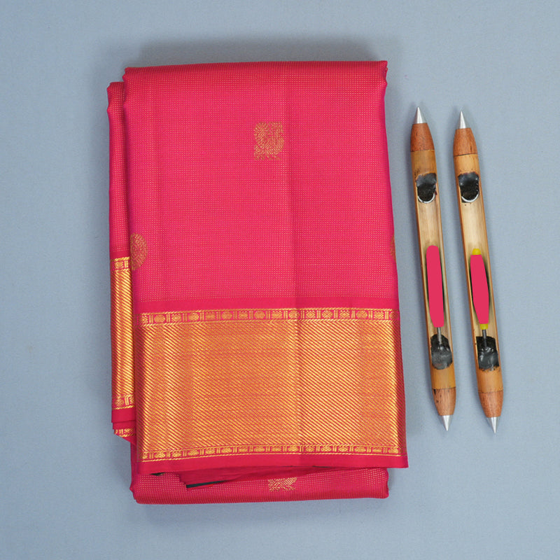 Hayagrivas Handloom Reddish-Pink Kanjivaram Silk Saree KBF427F10-2