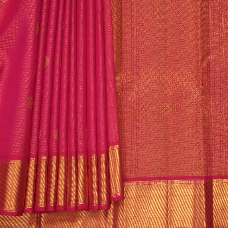 Hayagrivas Handloom Reddish-Pink Kanjivaram Silk Saree KBF427F10-2