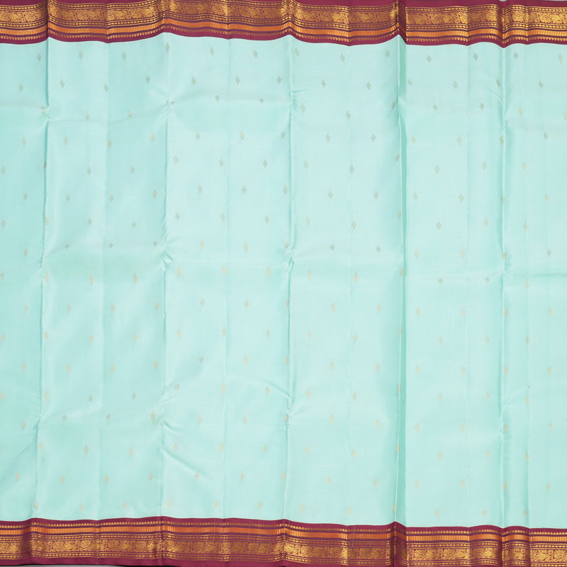 Hayagrivas Handloom Powder Blue Kanjivaram Silk Saree with Maroon Border KBF427F11-2