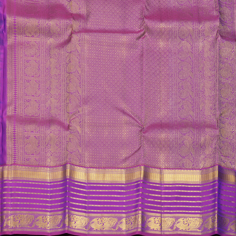 Hayagrivas Handloom Mayilkazhuthu Kanjivaram Silk Saree with Purple Border KBF427F12-2