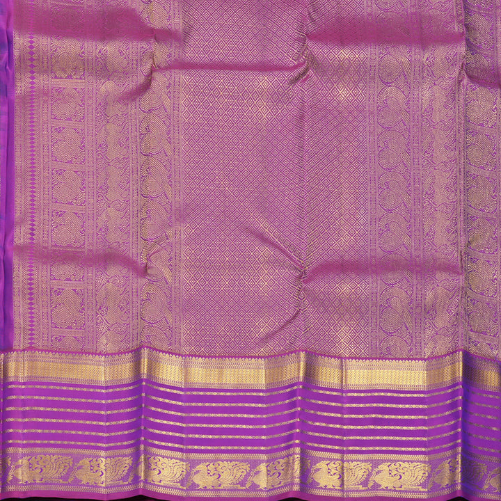 Hayagrivas Handloom Mayilkazhuthu Kanjivaram Silk Saree with Purple Border KBF427F12-2