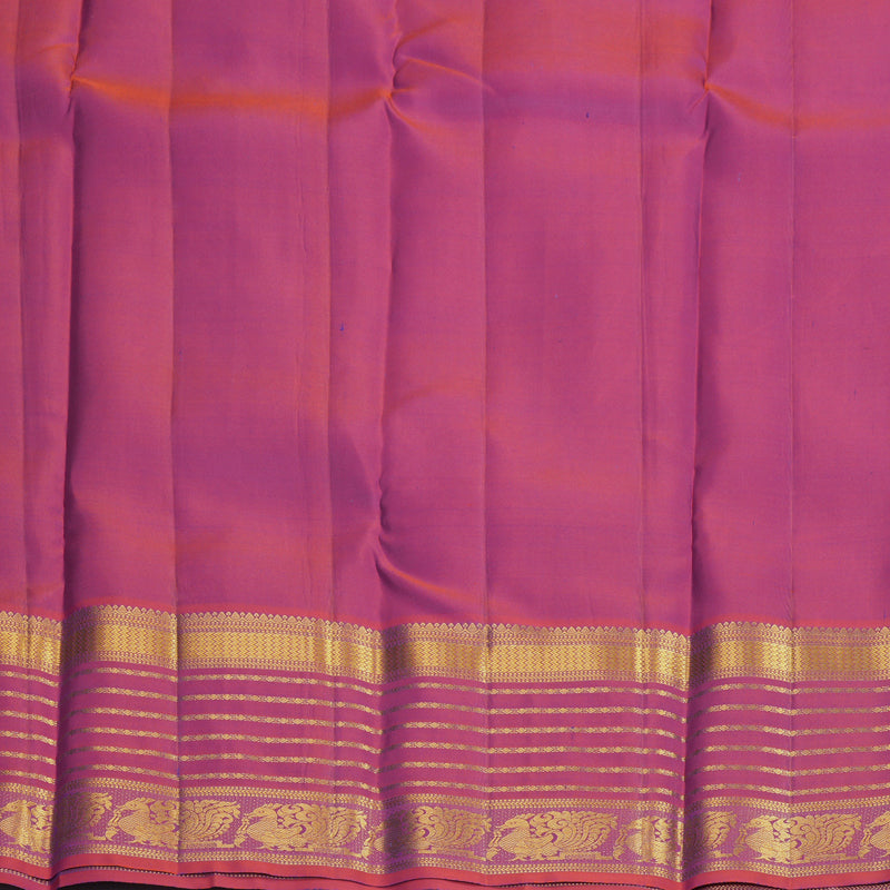 Hayagrivas Handloom Royal Blue Kanjivaram Silk Saree with Rust Orange Border KBF427F12-3