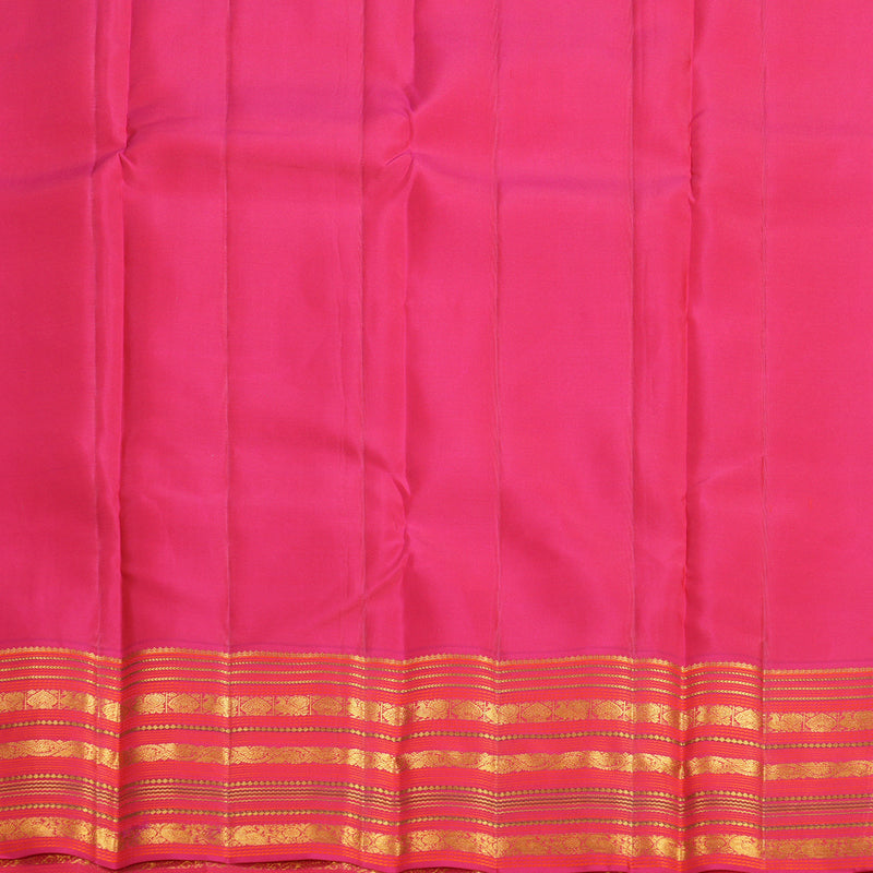 Hayagrivas Handloom Aqua Green Kanjivaram Silk Saree with Pink Border KBF427F14-8