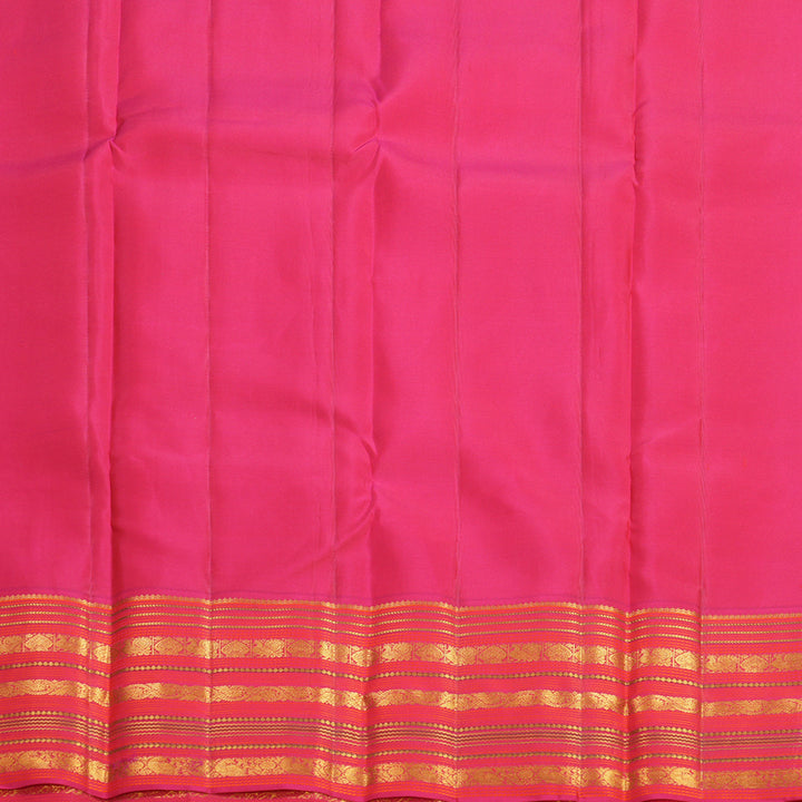 Hayagrivas Handloom Aqua Green Kanjivaram Silk Saree with Pink Border KBF427F14-8