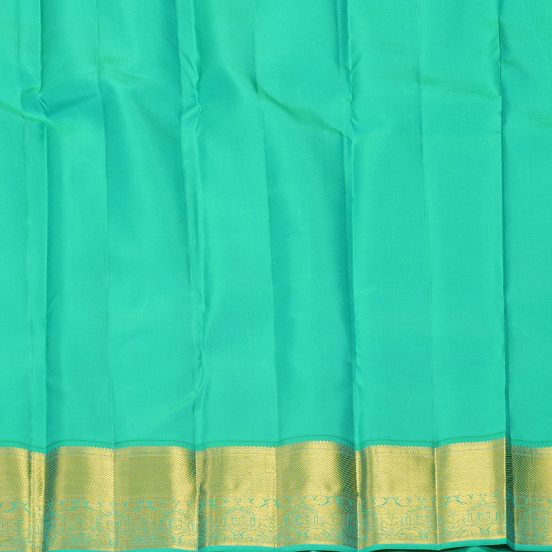 Hayagrivas Handloom Rani Pink Kanjivaram Silk Saree with Sea Green Border KBF427F14-9