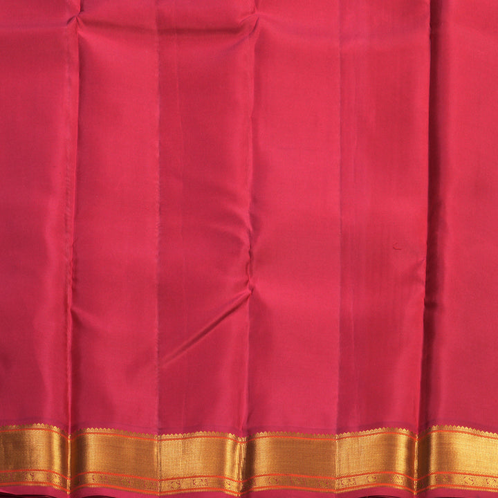 Hayagrivas Handloom Pista Green Kanjivaram Silk Saree with Reddish-Pink Border KBF427F5-1