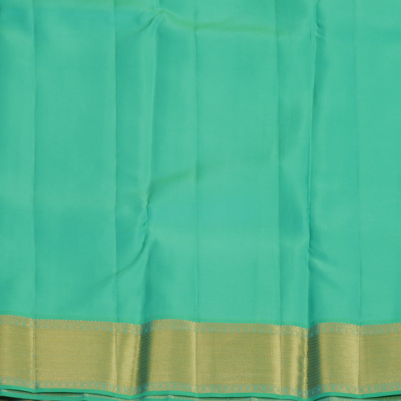 Hayagrivas Handloom Royal Blue Kanjivaram Silk Saree with Aqua Green Border KBF427F7-2