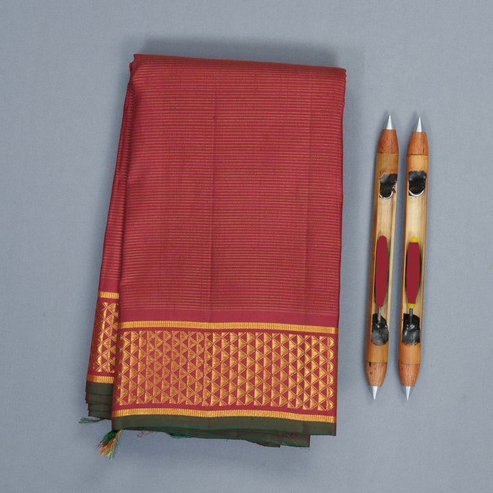 Hayagrivas Handloom Maroon Kanjivaram Silk Saree KBF428F4-1