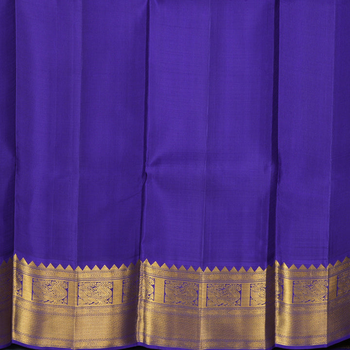 Hayagrivas Handloom Onion Pink Kanjivaram Silk Saree with Purplish-Blue Border KBF429F2-2