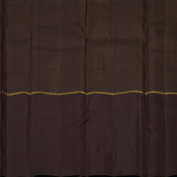 Hayagrivas Handloom Rust Orange Kanjivaram Silk Saree with Kanchana Brown Border KBF42D1-10