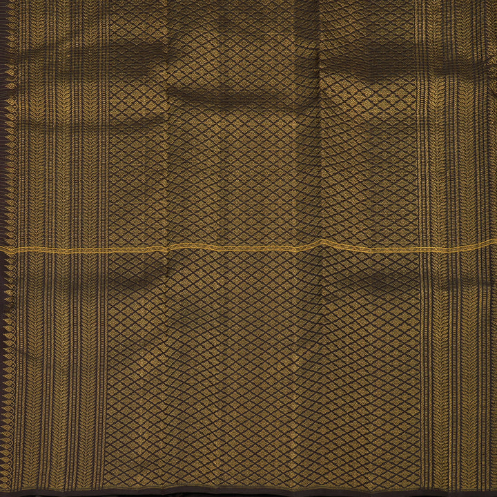 Hayagrivas Handloom Rust Orange Kanjivaram Silk Saree with Kanchana Brown Border KBF42D1-10