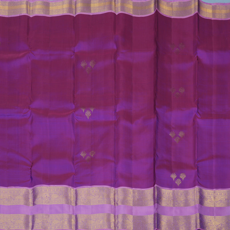Hayagrivas Handloom Purple Kanjivaram Silk Saree with Lilac Border KBF42D1-11