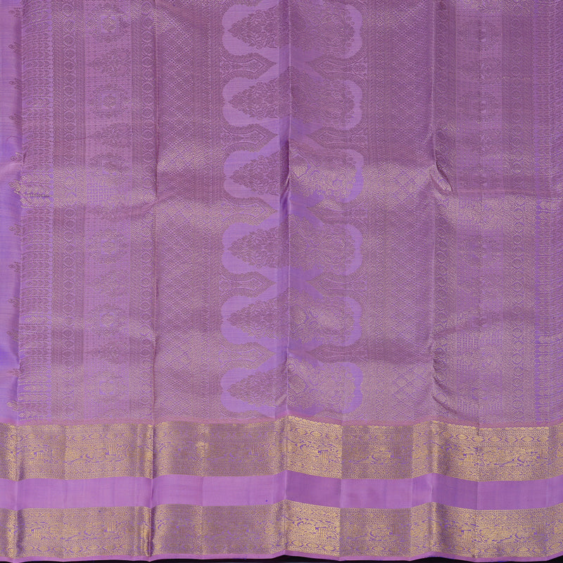 Hayagrivas Handloom Purple Kanjivaram Silk Saree with Lilac Border KBF42D1-11