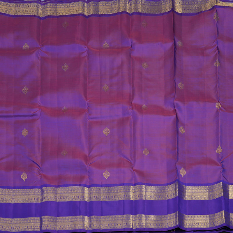 Hayagrivas Handloom Purple Kanjivaram Silk Saree with Purplish-Blue Border KBF42D1-12