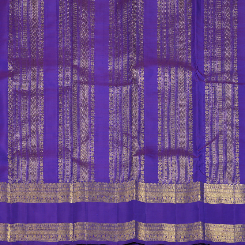 Hayagrivas Handloom Purple Kanjivaram Silk Saree with Purplish-Blue Border KBF42D1-12