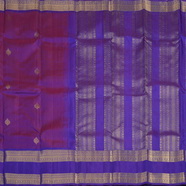 Hayagrivas Handloom Purple Kanjivaram Silk Saree with Purplish-Blue Border KBF42D1-12