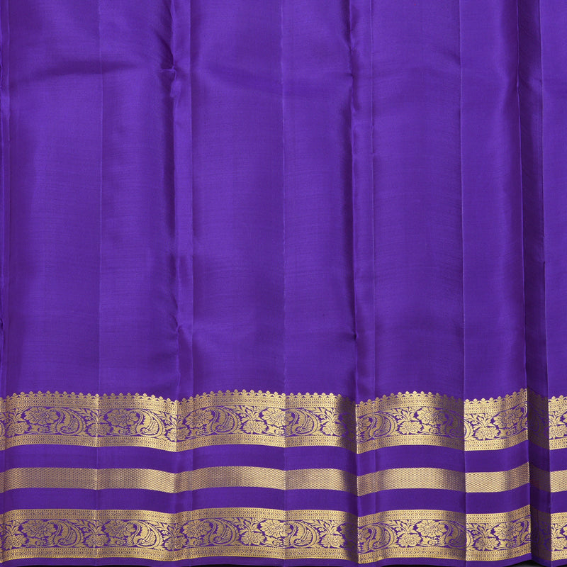 Hayagrivas Handloom Mayilkazhuthu Kanjivaram Silk Saree with Purplish-Blue Border KBF42D1-13