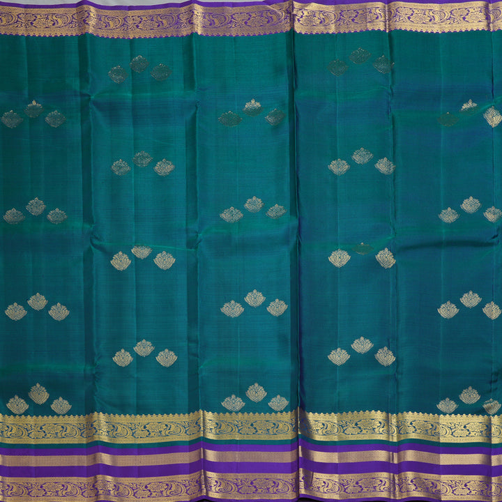 Hayagrivas Handloom Mayilkazhuthu Kanjivaram Silk Saree with Purplish-Blue Border KBF42D1-13