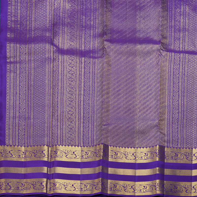 Hayagrivas Handloom Mayilkazhuthu Kanjivaram Silk Saree with Purplish-Blue Border KBF42D1-13