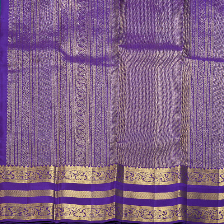 Hayagrivas Handloom Mayilkazhuthu Kanjivaram Silk Saree with Purplish-Blue Border KBF42D1-13