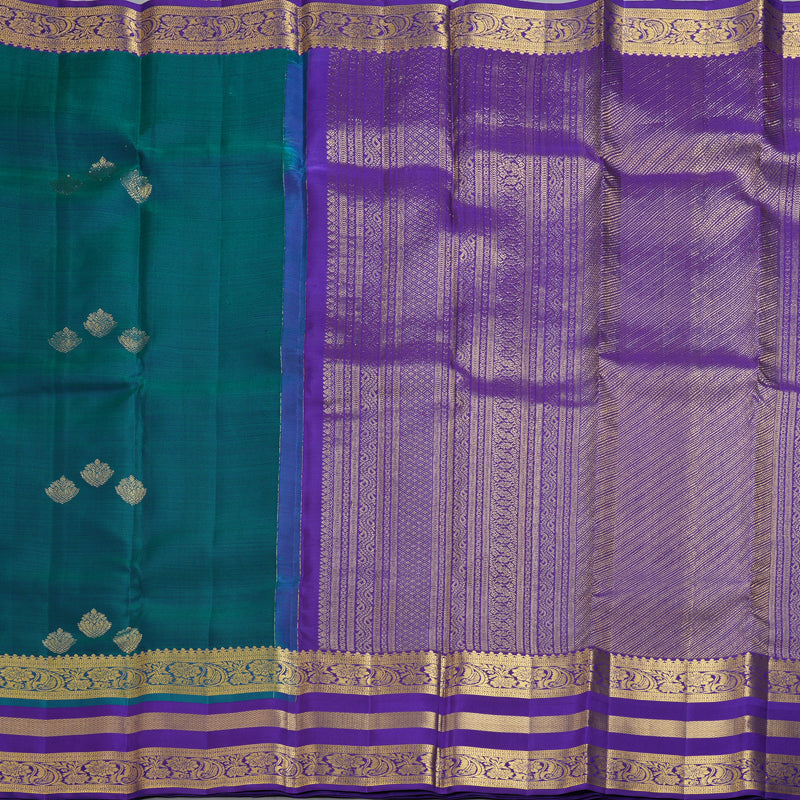 Hayagrivas Handloom Mayilkazhuthu Kanjivaram Silk Saree with Purplish-Blue Border KBF42D1-13