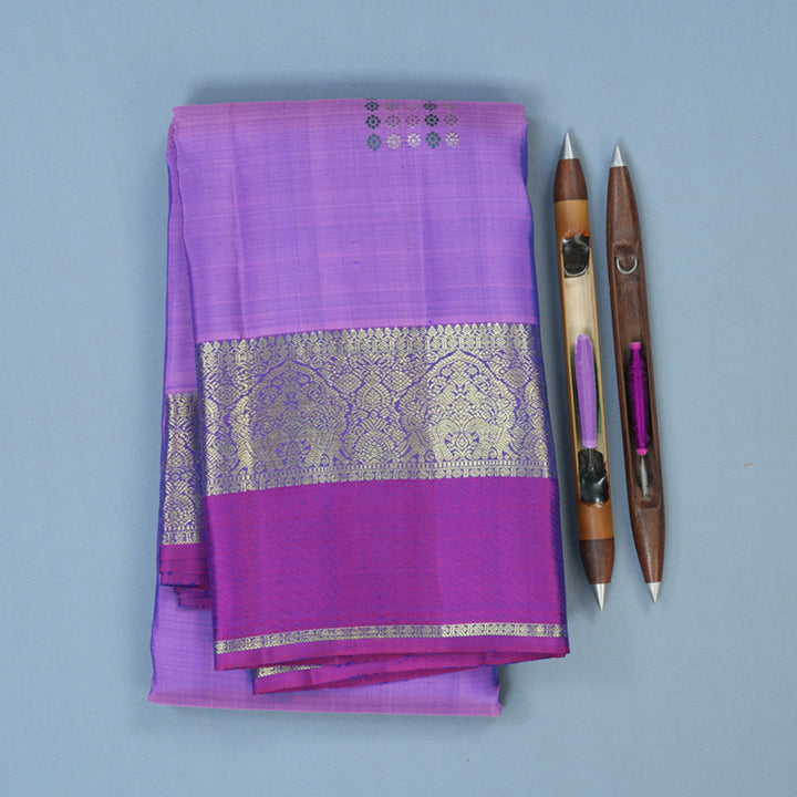Hayagrivas Handloom Lavendar Kanjivaram Silk Saree with Purple Border KBF42D1-16