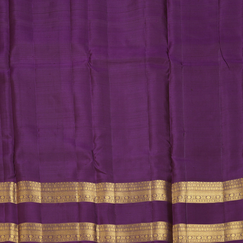 Hayagrivas Handloom Rust Orange Kanjivaram Silk Saree with Purple Border KBF42D1-17