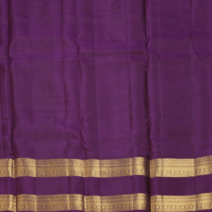 Hayagrivas Handloom Rust Orange Kanjivaram Silk Saree with Purple Border KBF42D1-17