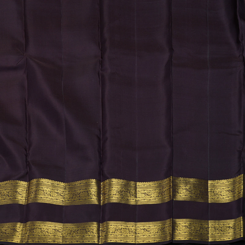 Hayagrivas Handloom Rusty Red Kanjivaram Silk Saree with Coffee Brown Border KBF42D1-5
