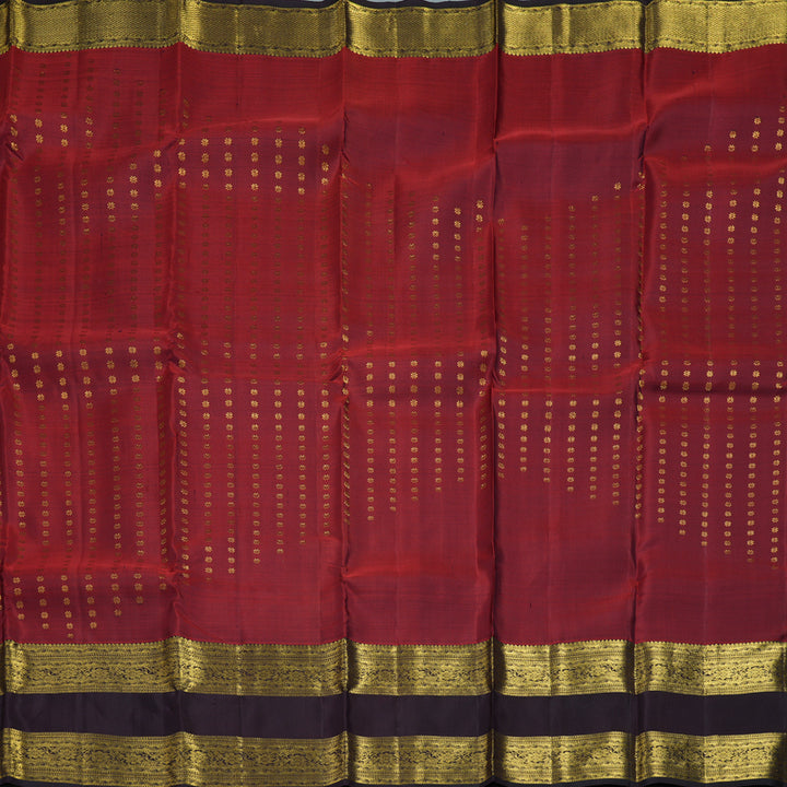 Hayagrivas Handloom Rusty Red Kanjivaram Silk Saree with Coffee Brown Border KBF42D1-5