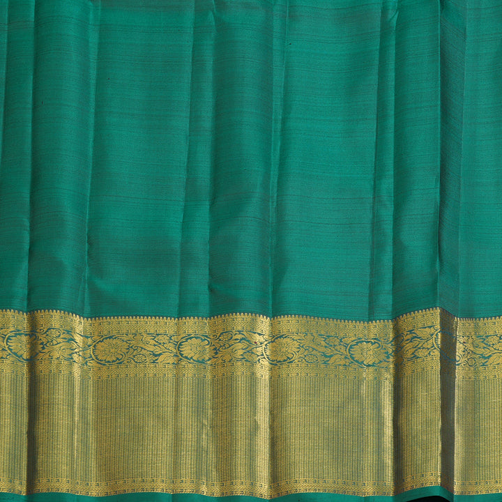 Hayagrivas Handloom Nagapazham Kanjivaram Silk Saree with Teal Green Border KBF42D2-5