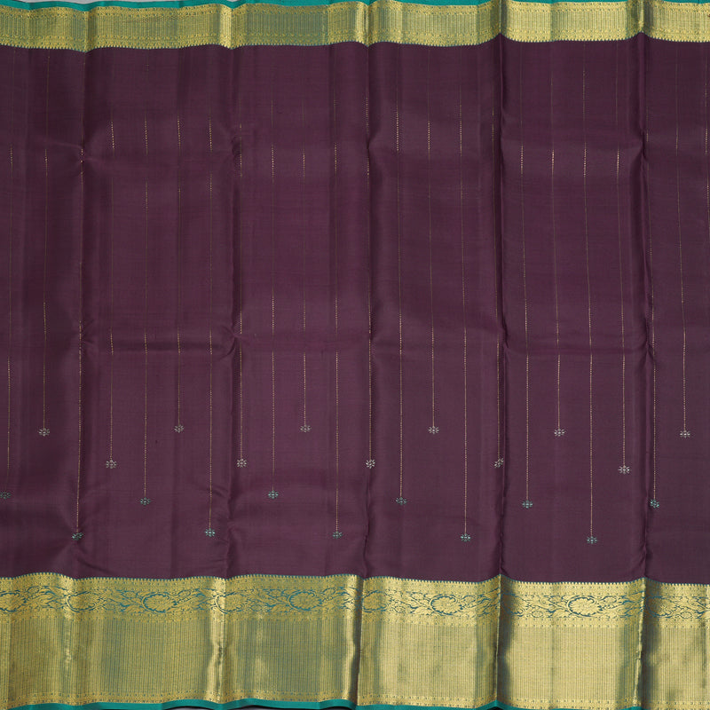 Hayagrivas Handloom Nagapazham Kanjivaram Silk Saree with Teal Green Border KBF42D2-5