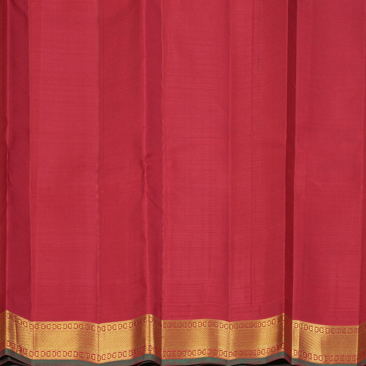 Hayagrivas Handloom Yellow Kanjivaram Silk Saree with Maroon Border KBF432F5-1