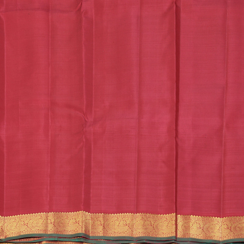 Hayagrivas Handloom Pista Green Kanjivaram Silk Saree with Maroon Border KBF432F6-1