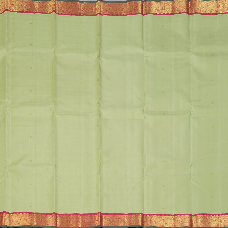 Hayagrivas Handloom Pista Green Kanjivaram Silk Saree with Maroon Border KBF432F6-1