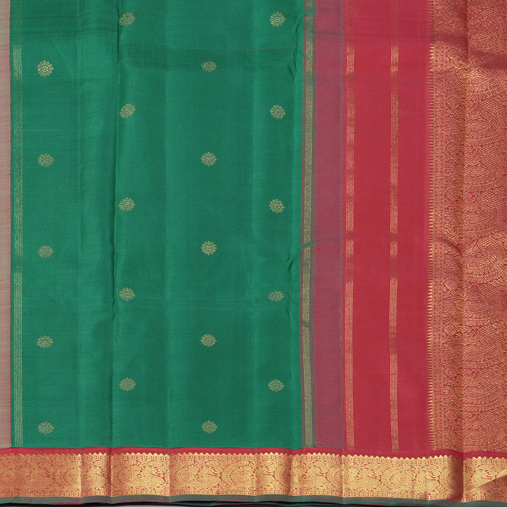Hayagrivas Handloom Pista Green Kanjivaram Silk Saree with Maroon Border KBF432F6-1