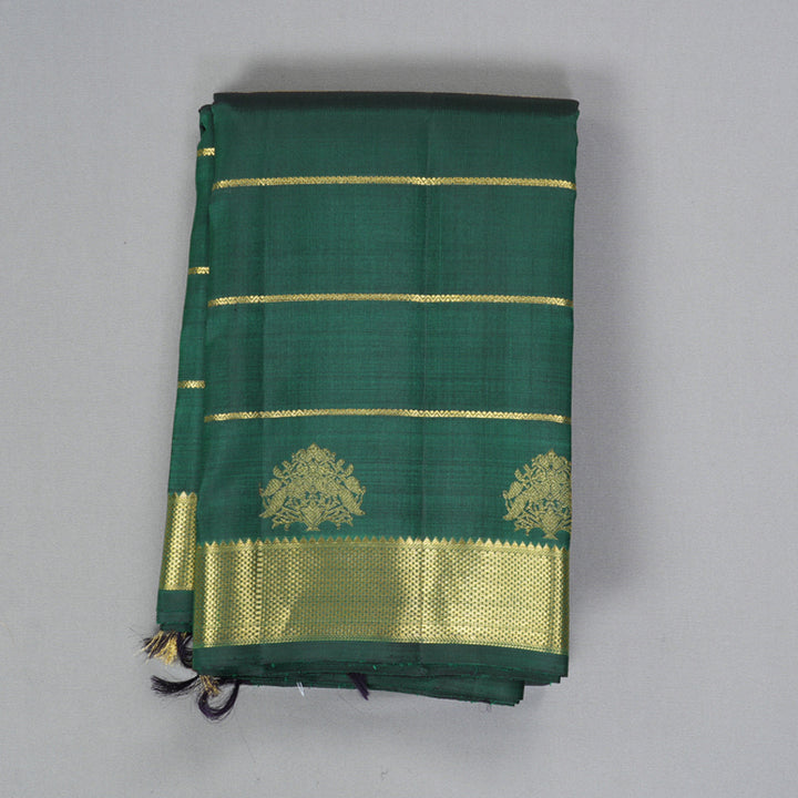 Hayagrivas Handloom Bottle Green Kanjivaram Silk Saree KBF432F7-1