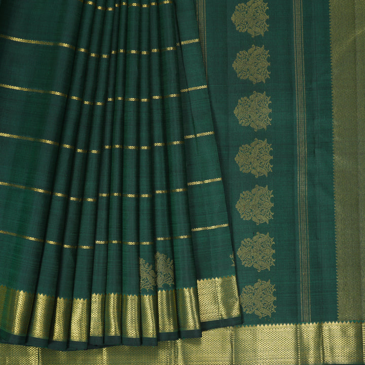 Hayagrivas Handloom Bottle Green Kanjivaram Silk Saree KBF432F7-1