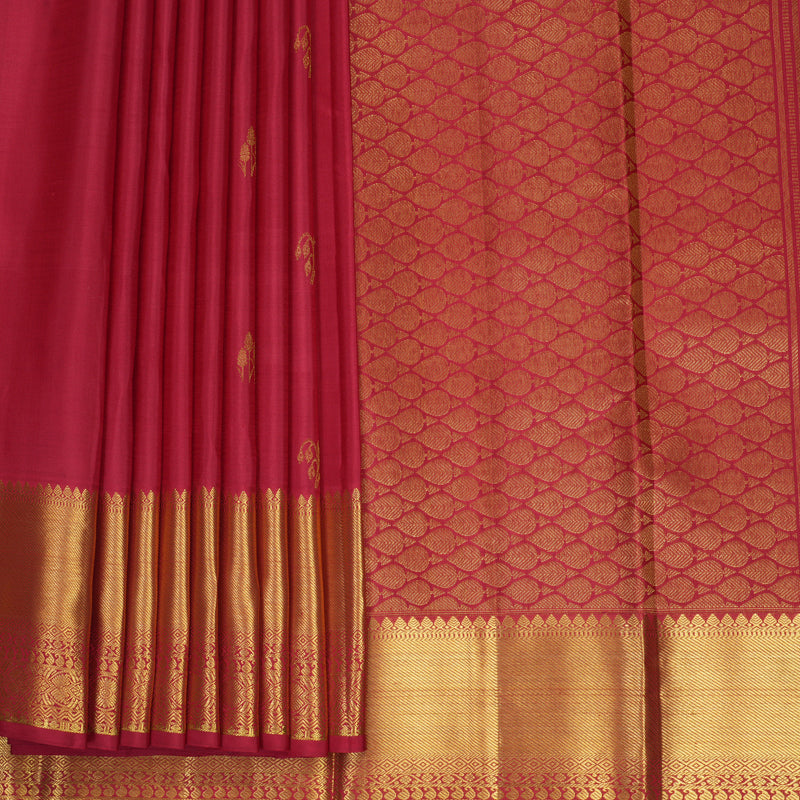 Hayagrivas Handloom Red Kanjivaram Silk Saree KBF433F1-9