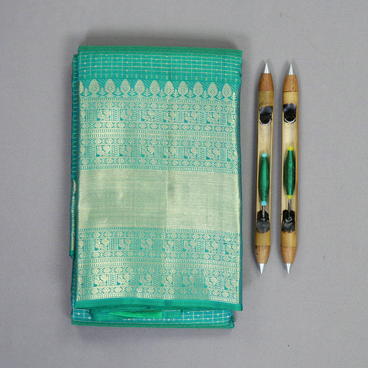 Hayagrivas Handloom Sea Green Kanjivaram Silk Saree KBF433F14-8