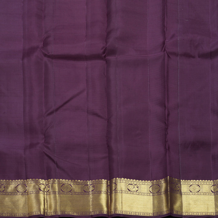 Hayagrivas Handloom Rust Orange Kanjivaram Silk Saree with Plum Purple Border KBF433F14-9