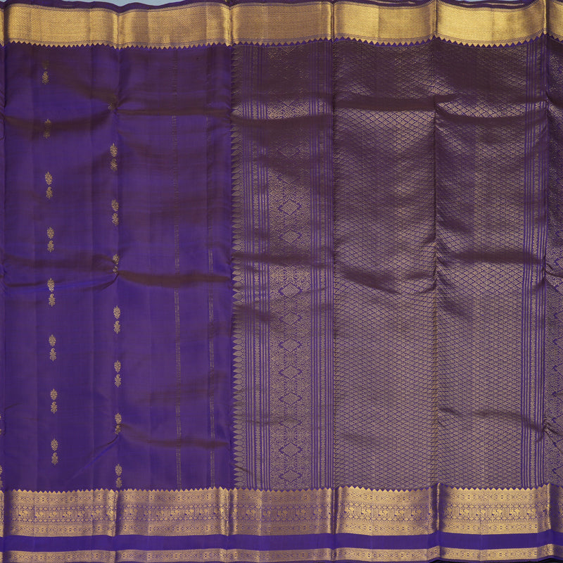 Hayagrivas Handloom MS Blue Kanjivaram Silk Saree KBF433F3-4
