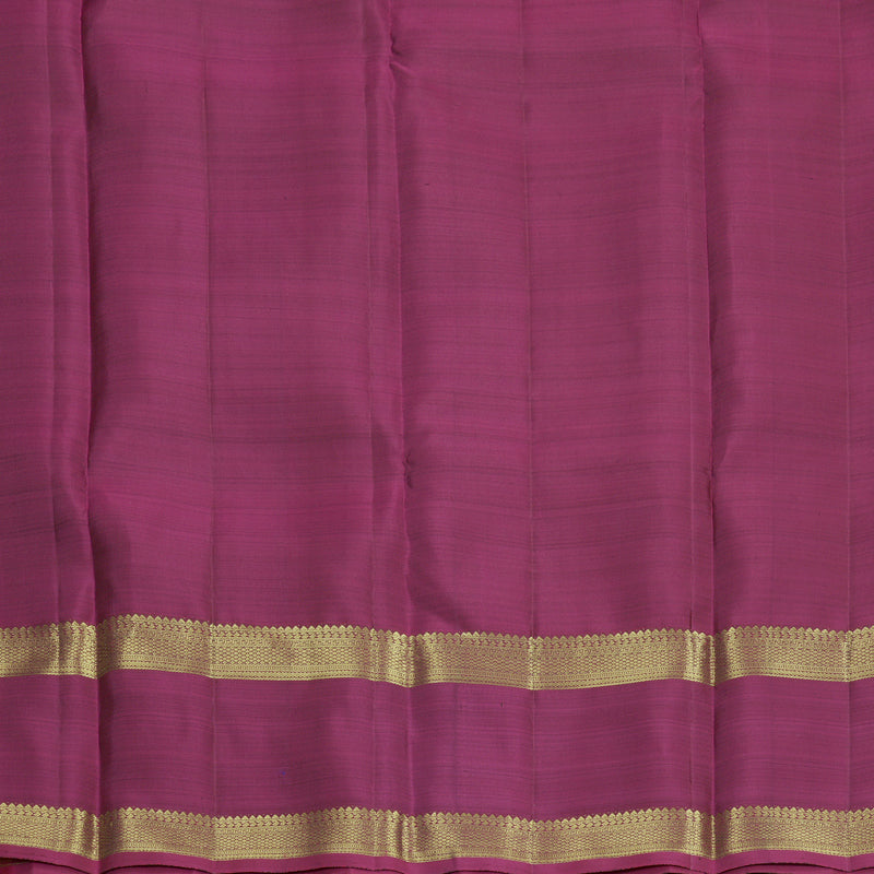 Hayagrivas Handloom Meenakshi Green Kanjivaram Silk Saree with Purple Border KBF433F5-6