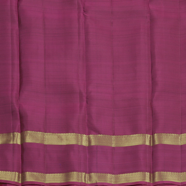 Hayagrivas Handloom Meenakshi Green Kanjivaram Silk Saree with Purple Border KBF433F5-6