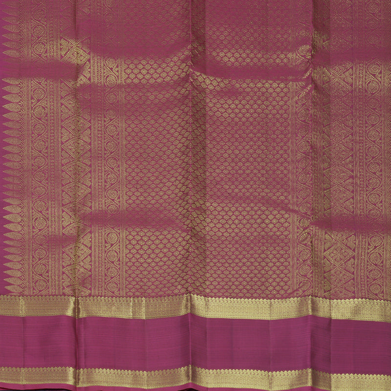 Hayagrivas Handloom Meenakshi Green Kanjivaram Silk Saree with Purple Border KBF433F5-6