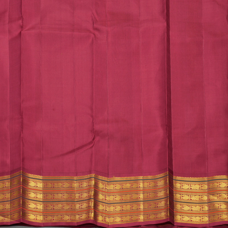 Hayagrivas Handloom Sandal Kanjivaram Silk Saree with Maroon Border KBF434F1-2