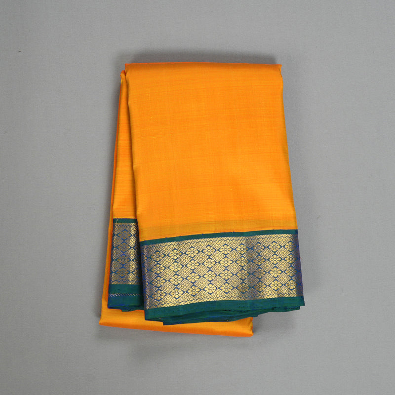 Hayagrivas Handloom Mambazham Orange Kanjivaram Silk Saree with Mayilkazhuthu Border KBF435F1-3