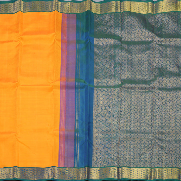 Hayagrivas Handloom Mambazham Orange Kanjivaram Silk Saree with Mayilkazhuthu Border KBF435F1-3