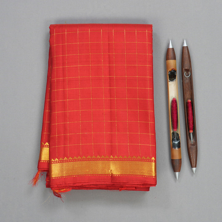 Hayagrivas Handloom Red Kanjivaram Silk Saree KBF436F2-1